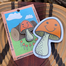 Friendly Mushroom Wooden Pin