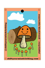 Friendly Mushroom Wooden Pin